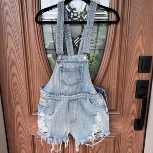 Southern Alternative Denim overall shorts